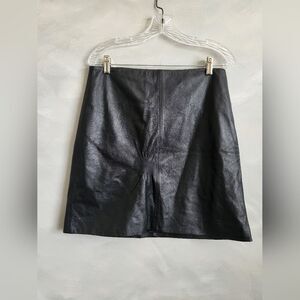 Black Lambs Leather Skirt Hobbs London Size 8